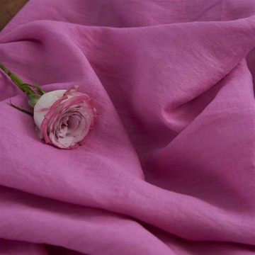 【玫粉】春夏田園酵洗亞麻洋裝袍褲子襯衫服裝純色印染面布料