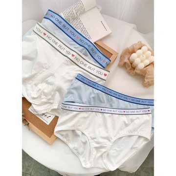 棉質情侶內褲莫代爾棉一男一女情侶款純欲性感套裝可愛平角三角褲