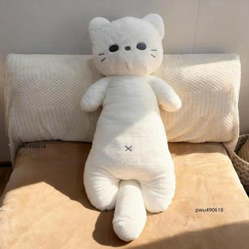 ✨臺灣出貨 長條貓抱枕公仔睡覺抱枕毛絨玩具沙發牀上夾腿長條枕靠墊女生抱睡