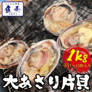 大あさり 1kg 11～15個 大アサリ 大貝 うちむらさき BBQ 居酒屋 海鮮 同梱推奨 片貝 殻つき 炉端焼き 送料無料