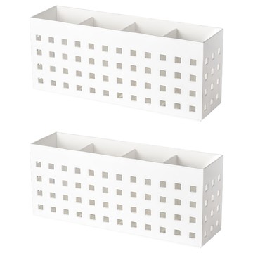 i LIFE 愛生活 日式磁吸四格收納架 24.5 x 7.2 x 10.5cm  2個  白色