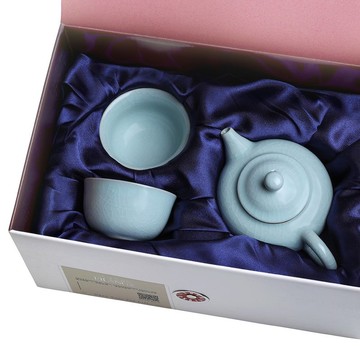 青瓷汝窯(提香壺+2品香杯)3入禮盒