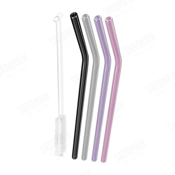 限時優惠 | 彩色環保耐熱玻璃彎吸管5件組 CI002