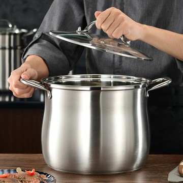 304不銹鋼湯鍋加厚煲湯鍋家用燃氣熬粥蒸煮燉鍋大容量電磁爐湯鍋