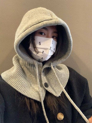 韓國巴拉克拉法帽子女冬季保暖帽子圍脖一體情侶款護耳毛線針織帽 雙11全館免運