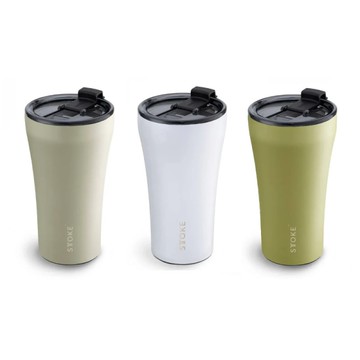 *STTOKE 精品陶瓷隨行杯 12oz(350ml)-天使白/灰褐色/抹茶綠
