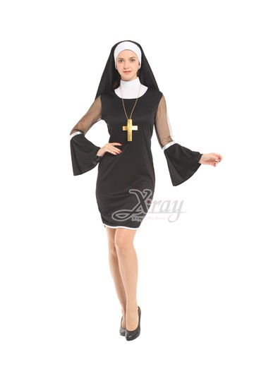 性感修女服，萬聖節服裝 尾牙 cosplay 鬼修女 萬聖節 派對，X射線【W380073】