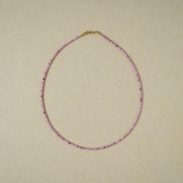 極小 2mm 奢華感天然石項鍊 醫療級不鏽鋼或 14KGF