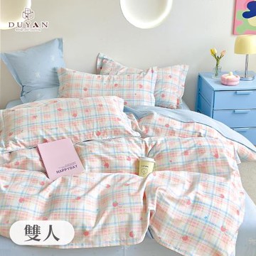 【DUYAN 竹漾】精梳純棉四件式兩用被床包組 甜莓蘇打 台灣製(雙人)