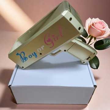 跨境新品 性別揭示噴錢槍gender reveal boy or girl紙片派對道具