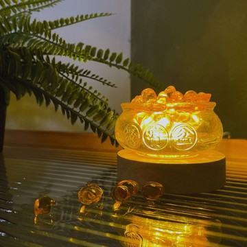 [窩在家]  招財聚寶盆小夜燈 生日禮物 520情人禮物