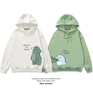 小恐龍兒童裝春秋季女童連帽衛衣秋裝長袖中大童洋氣男童親子裝潮