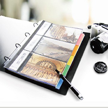 金得利護照照片夾A4相片管理冊專用照片收納240枚6色索引紙大容量收藏冊護照旅行收納透明會員卡片活頁薄企業