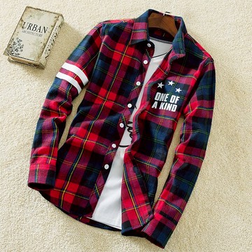 格子長袖襯衫男士新款春秋純棉襯衣春季韓版寸衫潮流外套ins