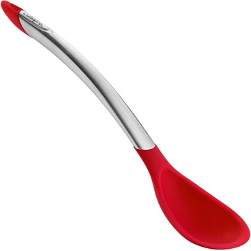 CUISIPRO 加拿大 鋼柄矽膠料理匙(紅30.5cm) / 攪拌匙 攪拌杓 料理杓 可機洗 洗碗機可洗