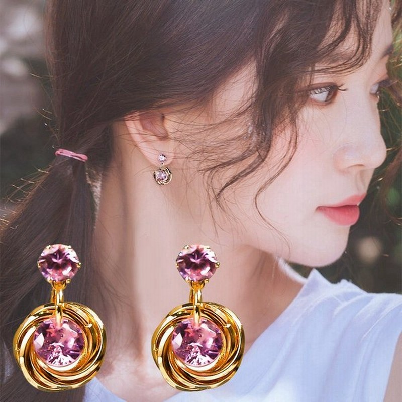 ピアス ストーン サークル ピンク レディース アクセサリー 耳飾り ファッション小物 服飾小物 かわいい ギフト プレゼント 通販 Lineポイント最大0 5 Get Lineショッピング