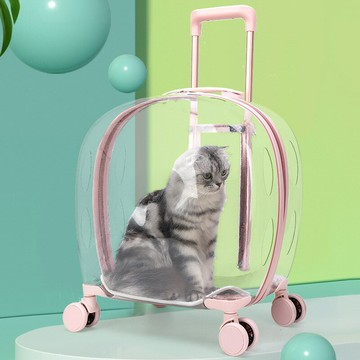 廠家直供拉桿箱貓包透明太空艙狗狗行李箱外出便攜手提貓咪泡泡箱