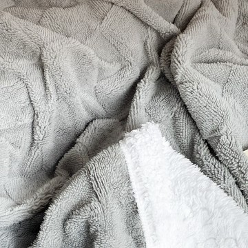 夢之語 緹花塔芙絨羊羔絨毛毯  200 x 150cm  灰星辰