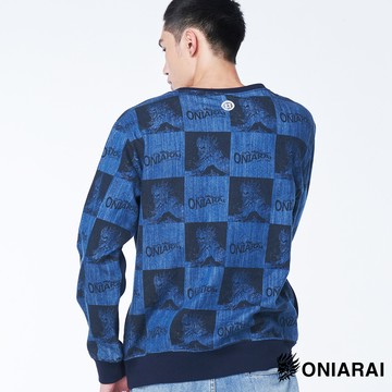 網路獨家【2件7折】鬼洗匠人繪牛仔拼接長TEE - BLUE WAY 鬼洗い