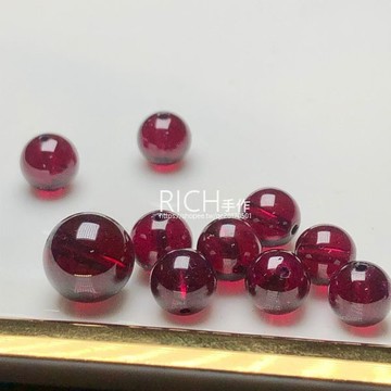 【Rich手作】 高品 石榴石 石榴 紫牙烏 水晶 手珠 圓珠 散珠 材料 水晶材料 水晶手作 手作材料 台灣現貨