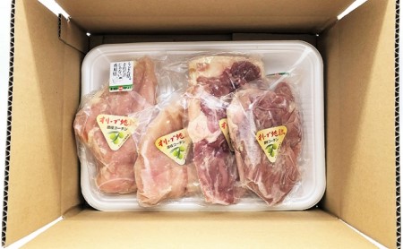 オリーブ地鶏　モモ肉 500g  ムネ肉500g セット 合計約１kg