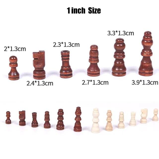 木製チェス,32ピース,チェス,1インチ 2インチ,チェスセット