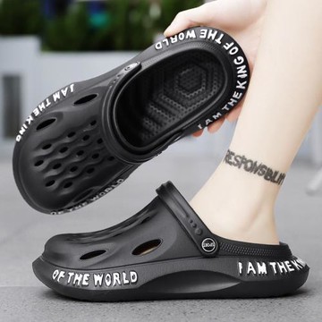 包頭拖鞋男2025新款夏季外穿防滑大頭涼鞋男踩屎感海邊沙灘洞洞鞋