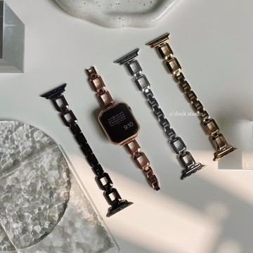 【O'CLOCK STUDIO】香水瓶鏤空方格Apple Watch 金屬錶帶| Apple watch 錶帶