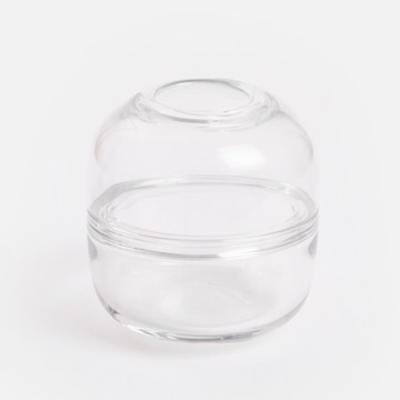 查莉造型透明玻璃花器13.5cm 橢圓窄口