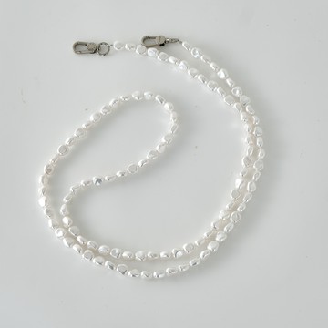 【TOXOXO】時尚隨行｜120cm(銀扣)：BLAC巴洛克珍珠長掛繩/背帶