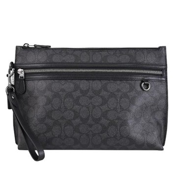 COACH CY985 CARRY ALL POUCH 印花塗層萬用包/手拿包.黑灰