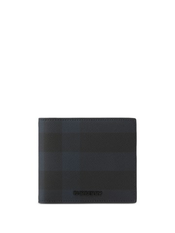Burberry - check-print leather wallet - men - Polyurethane/Cotton/Polyester - One Size - Blue