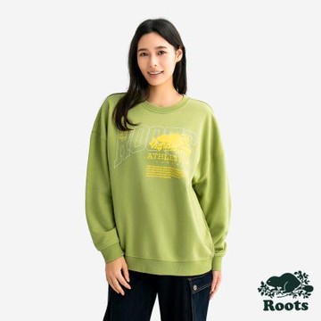 Roots女裝- MODERN CLASSIC 圓領上衣-綠色