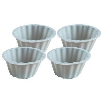 SiliPot 鉑金矽膠烘焙模具套裝 韓國製造 無需烘焙紙 方便收納  冷灰色  4個