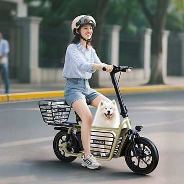 免運 開立發票 電動車 代步車 電動滑板車 折疊電動車 小型電動車  K1親子電動自行車帶送娃迷你折疊買菜寵物電動自行車母子電瓶車