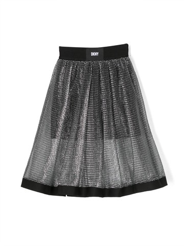 Dkny Kids - glitter-detailled skirt - kids - Polyester/Viscose/Polyamide/Elastane - 16 yrs - Grey
