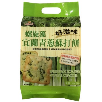 巧益螺旋藻宜蘭青蔥蘇打餅 216g