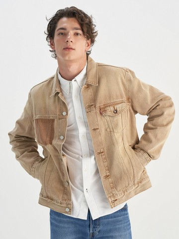 男款 TYPE III 牛仔外套 單寧外套 復古寬鬆版型 沙漠卡其色 熱賣單品