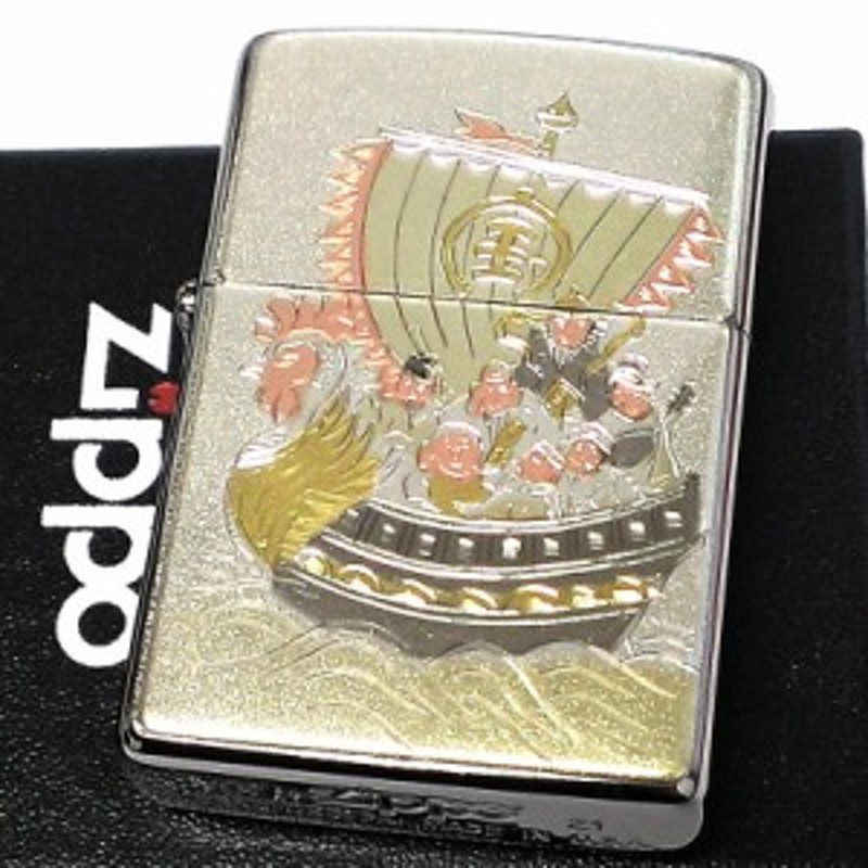 ZIPPOライター 宝船 和柄 ジッポ シルバー 日本 七福神 和風 縁起物 ...