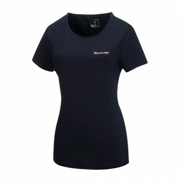 【【蘋果戶外】】山林 41P66 01 黑 女 排汗透氣涼感上衣 短袖上衣 透氣超彈性涼爽吸濕快乾 春夏 Mountneer