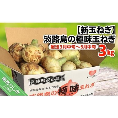 ふるさと納税 極上の味　淡路島の極味玉ねぎ　3kg　◆配送３月中旬〜5月中旬 兵庫県南あわじ市