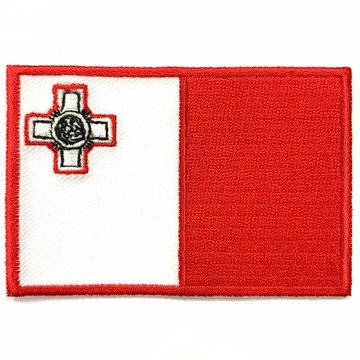 DIY刺繡徽章 馬爾他 國旗電繡燙布貼紙 刺繡背包貼 熨斗布標 刺繡貼紙 刺繡背膠補丁 電繡補丁貼 熨燙士氣章 刺繡燙貼_廠商直送