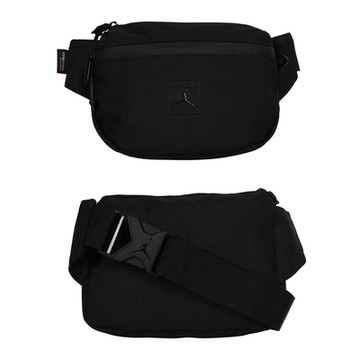 NIKE JORDAN 小型運動腰包-臀包 斜背包 側背包 JD2413015AD-004 黑