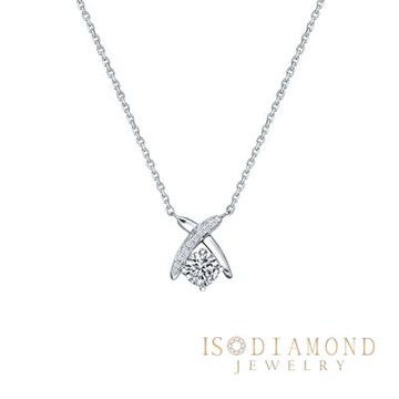 IS DIAMOND IGI 50分鑽石項鍊 最白D /VS1 優雅交叉設計(培育鑽石)