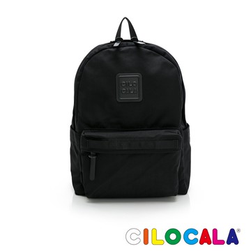 【台灣總代理】CILOCALA 亮彩尼龍防潑水BLACKY後背包-中大 黑