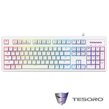 TESORO鐵修羅 Excalibur RGB V2神劍幻彩版機械式鍵盤-紅軸中文白