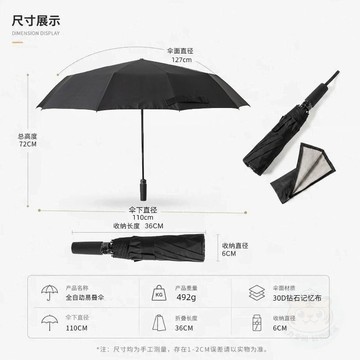 🏷️安心賣場🏷️記憶布免疊傘全自動開收大號抗風雨傘男士商務傘黑色高檔禮品傘