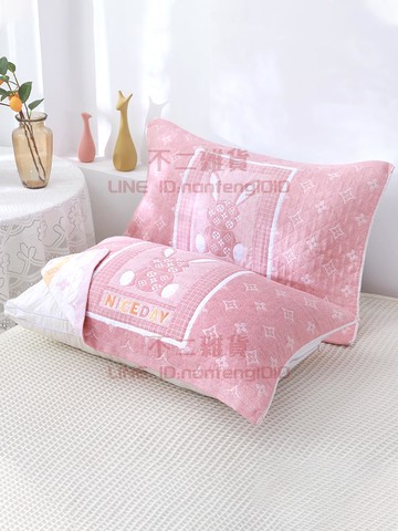 枕巾 加厚全棉紗布情侶枕頭巾 一對裝 成人加大四季單人枕芯蓋巾【不二雜貨】