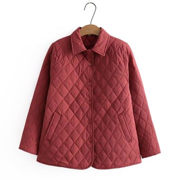 中老年女裝春秋冬輕薄小棉襖外套女媽媽裝夾棉襯衫款棉衣老人上衣