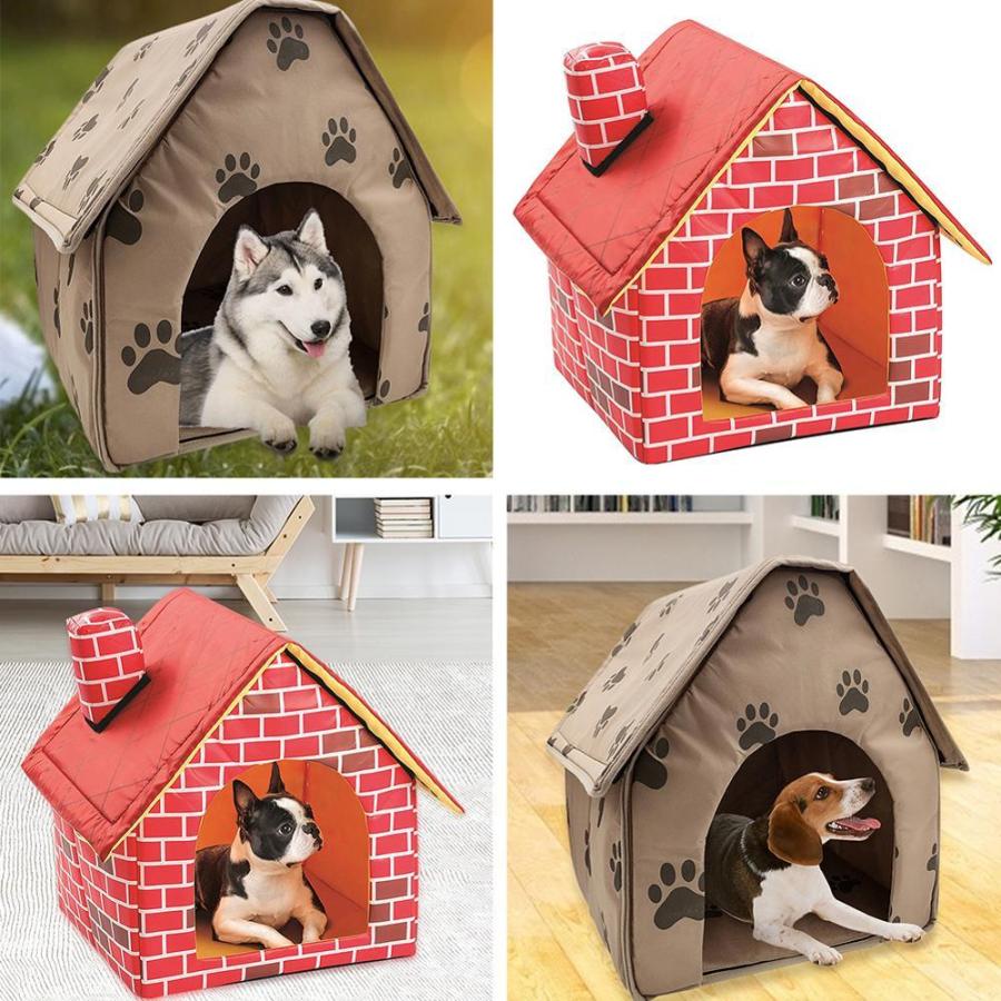 ペットハウス 犬小屋 猫 赤レンガ ポータブルペット 屋内 ロッヂ